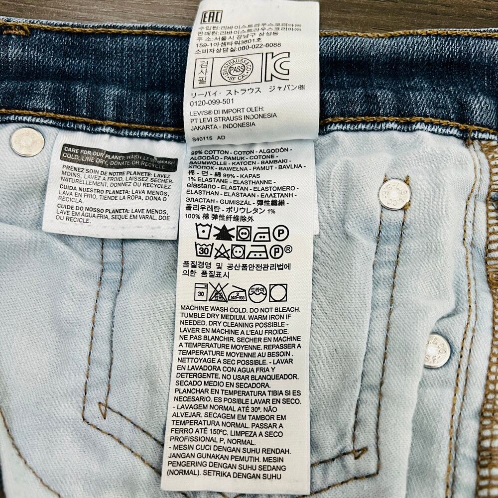 Levi's 511 Jeans Men's Size 36X30 Blue Five Pocket Slim Fit Straight Leg Denim - Picture 9 of 16